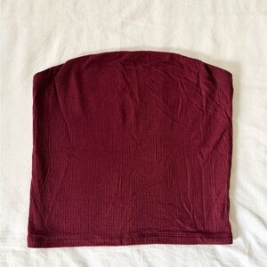 American Eagle Soft & Sexy Ribbed Tube Top Burgundy Women's Small